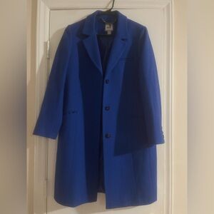 jcpenney Womens Royal Blue Single-Breasted Trench Coat